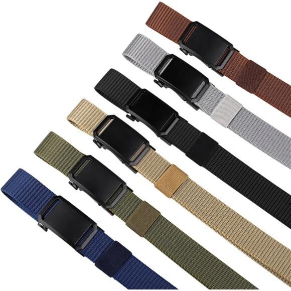 Men Belts Belt- Nylon Web Belt Men and Women's Casual Belt for Jeans Pants green - Picture 6 of 6